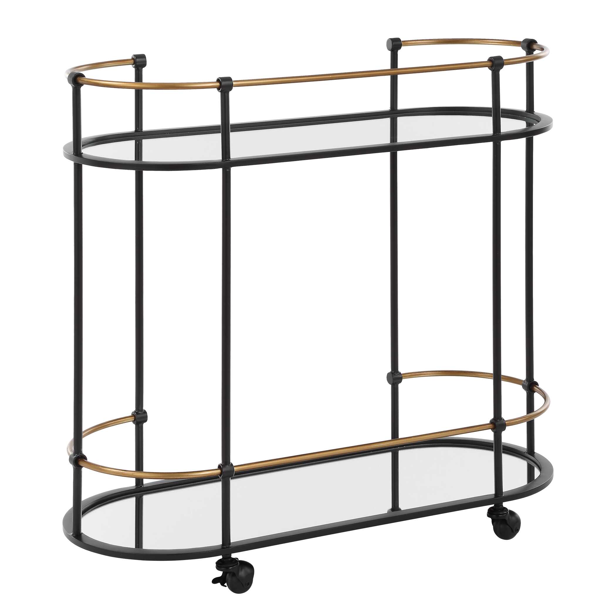 Andre Iron Bar Cart, Furniture by Uttermost, 32" width x 30.25" height x 13.5" depth View 7