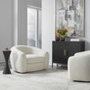 Capra Art Deco White Swivel Chair, Accent Chair by Uttermost, 43" width x 28" height x 37" depth thumbnail 2