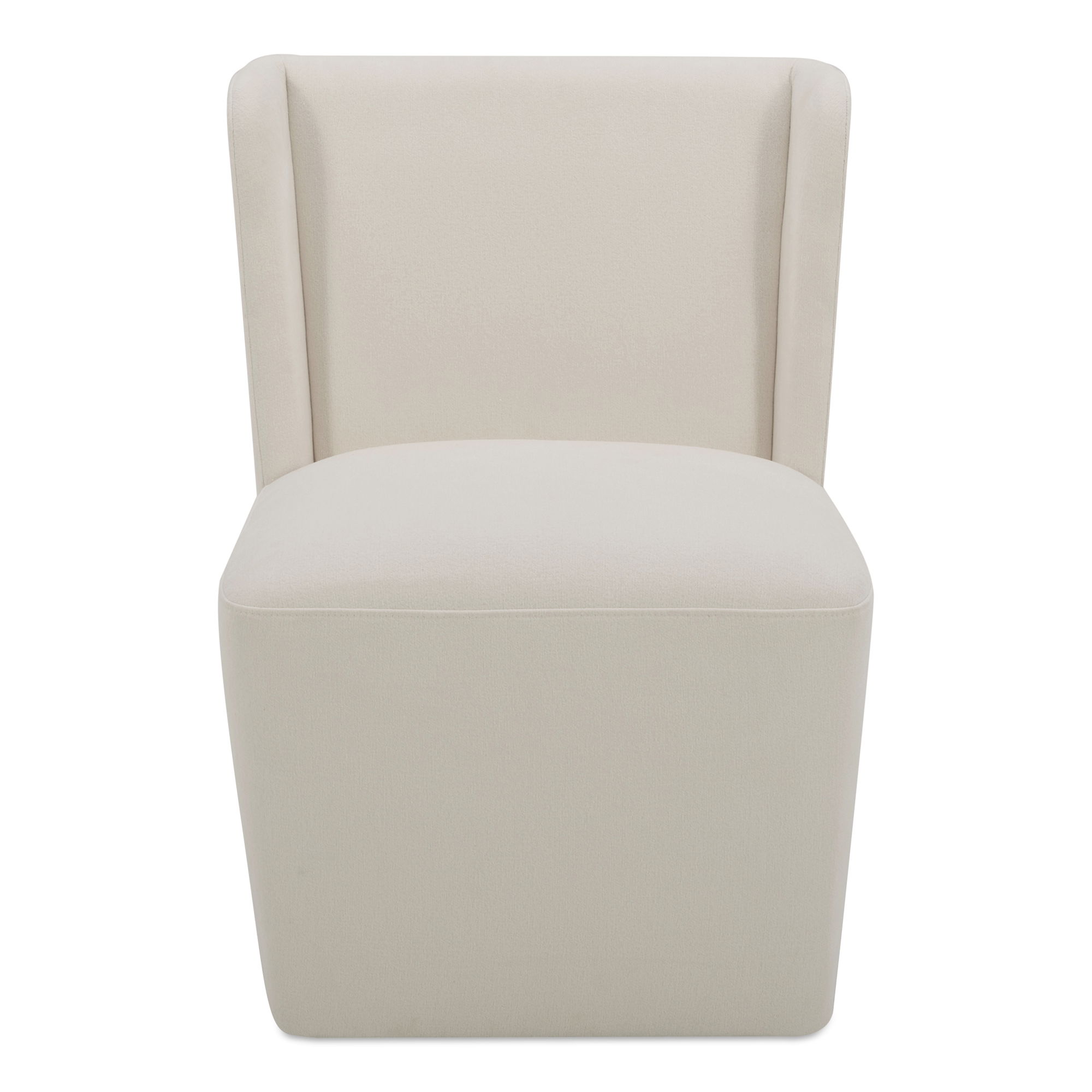 Cormac Rolling Dining Chair Cream, by Moe's Home, 24" width x 33" height x 26" depth View 1