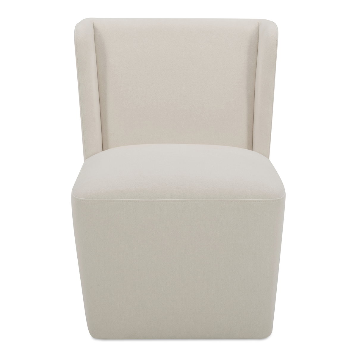 Cormac Rolling Dining Chair Cream, by Moe's Home, 24" width x 33" height x 26" depth View 1