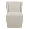 Cormac Rolling Dining Chair Cream, by Moe's Home, 24" width x 33" height x 26" depth thumbnail 1