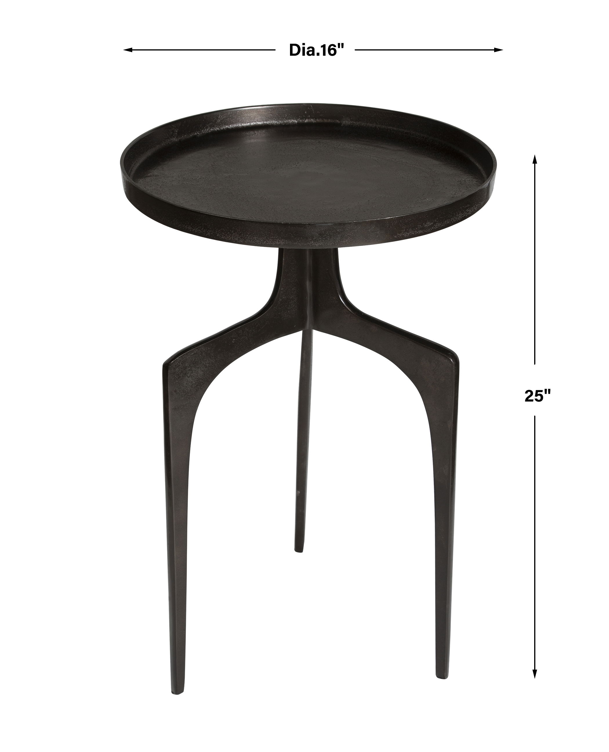 Kenna Bronze Accent Table, Furniture by Uttermost, 16" width x 25" height x 16" depth View 3