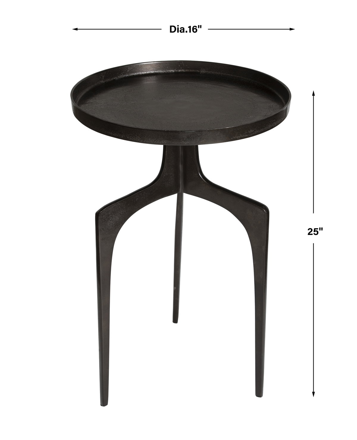 Kenna Bronze Accent Table, Side & End Table by Uttermost, 16" width x 25" height x 16" depth View 3