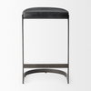 Tyson Backless 28in Seat Bar Stool | Black Leather with Black Metal, Counter & Bar Stool by Mercana, 17.25" length x 17.5" width x 28" height thumbnail 3