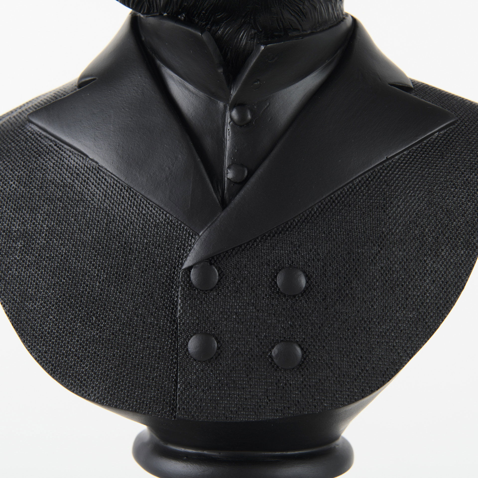 Murray  Black Painted Resin Fox in a Suit Bust large image 
