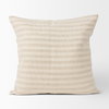 Jace 22x22 Cream/Beige Stripe Linen-Cotton Square Pillow Cover, Decorative Pillow by Mercana, 22" length x 22" width x 0.2" height thumbnail 5