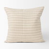 Jace Cream with Beige Stripe Linen-Cotton Square Decorative Pillow Cover, by Mercana, 22" length x 22" width x 0.2" height thumbnail 5