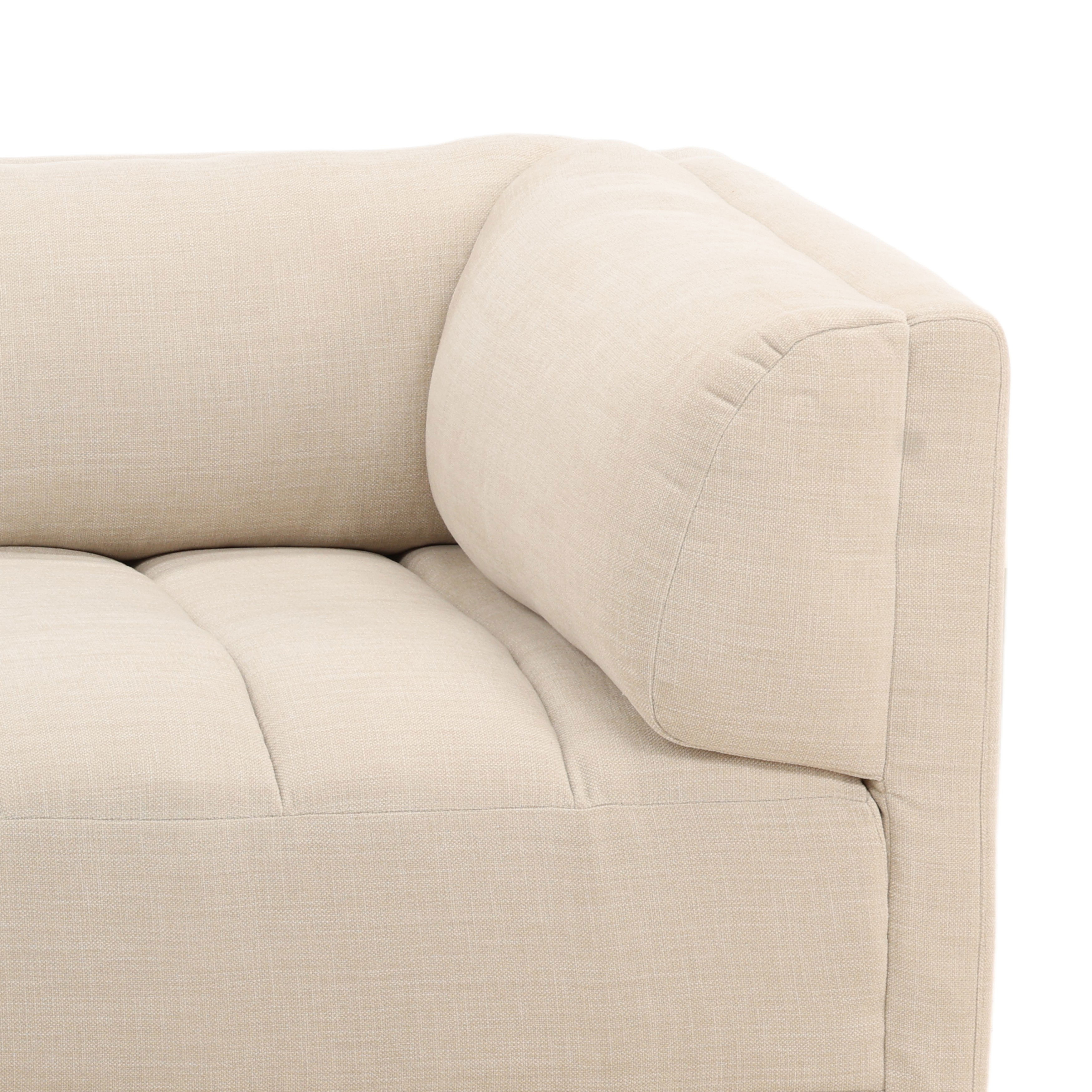 Magda Sofa Oatmeal C0, Sofas & Sectional by Dovetail, 113.5" width x 29.43" height x 40.5" depth View 7