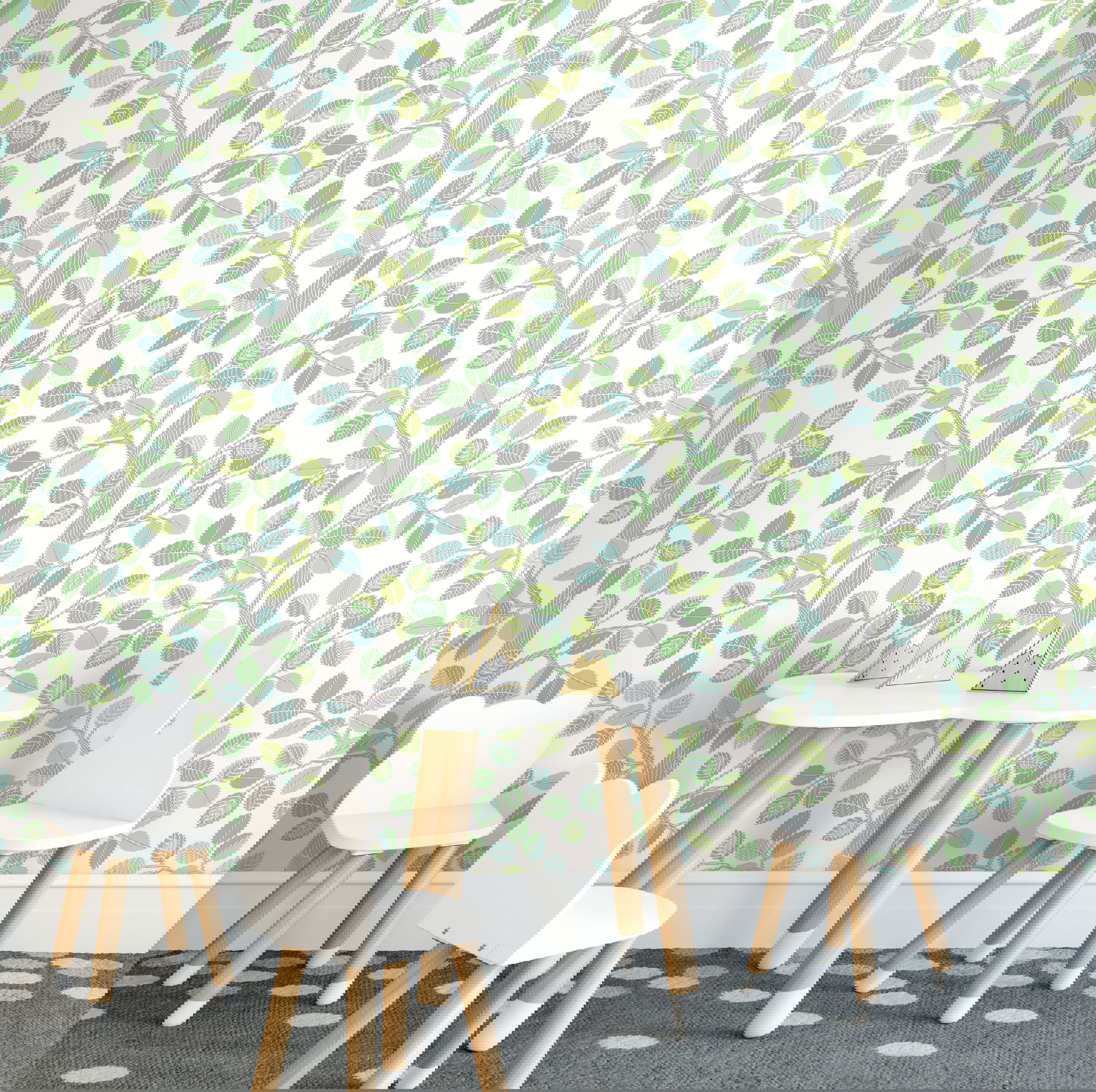 Forest Leaves Green Peel & Stick Wallpaper, by York Wall, 20' length x 1'8.5" width x 0.02" depth View 2