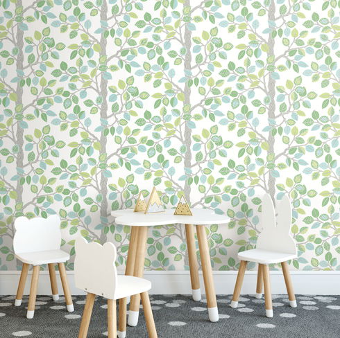 Forest Leaves Green Peel & Stick Wallpaper