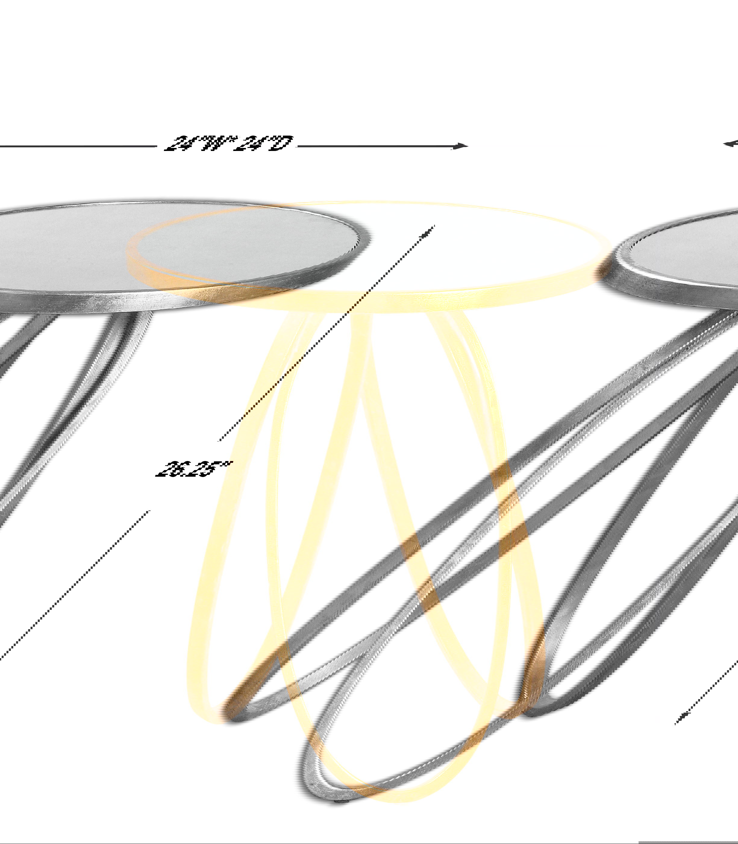 Montrez Gold Side Table, Furniture by Uttermost, 24" width x 26.25" height x 24" depth View 3