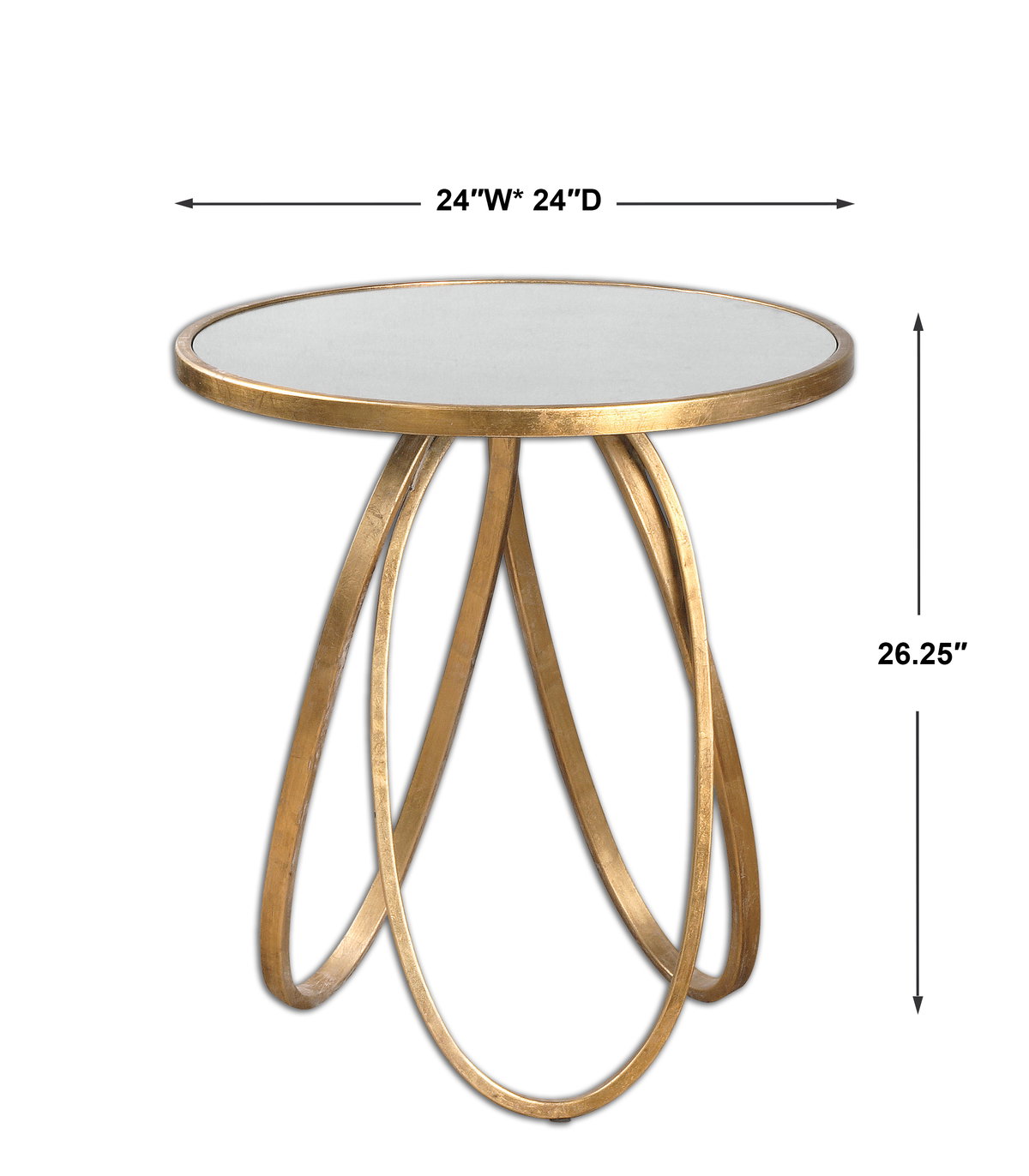 Montrez Gold Side Table, Furniture by Uttermost, 24" width x 26.25" height x 24" depth View 3