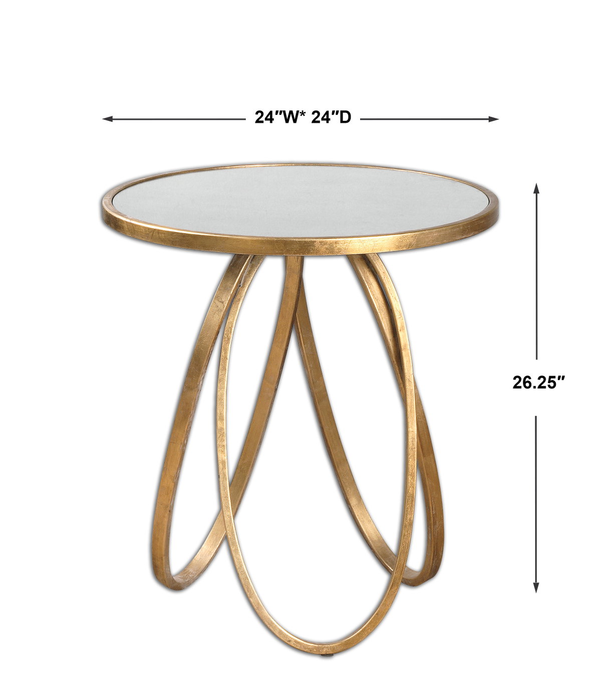 Montrez Gold Side Table, Side & End Table by Uttermost, 24" width x 26.25" height x 24" depth View 3