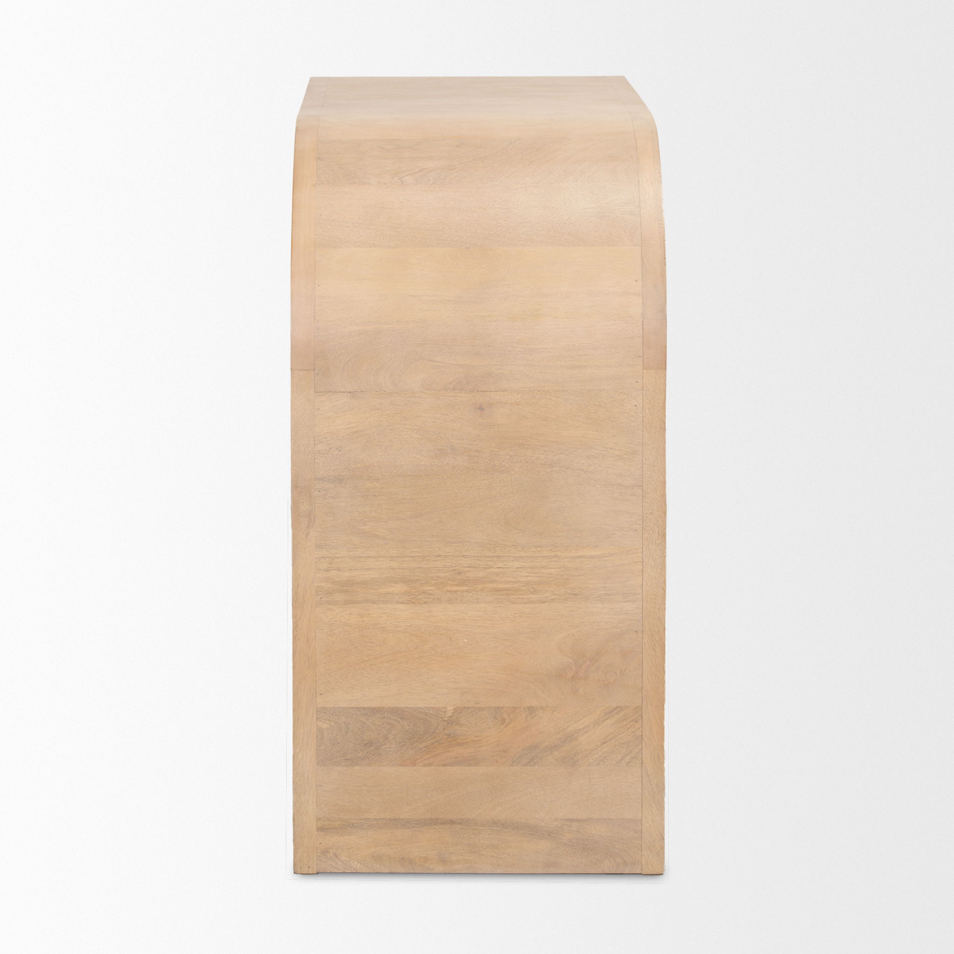 Sorina Reverse Fluted Light Brown Wood Accent Cabinet, Cabinets & Chest by Mercana, 40" length x 16" width x 32" height View 5