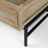 Arelius 42' Square Glass-Top Light Brown with Black Metal Base Display Coffee Table thumbnail 13