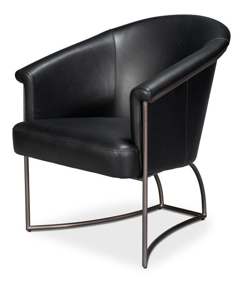 Distilled Leather Chair,Onyx