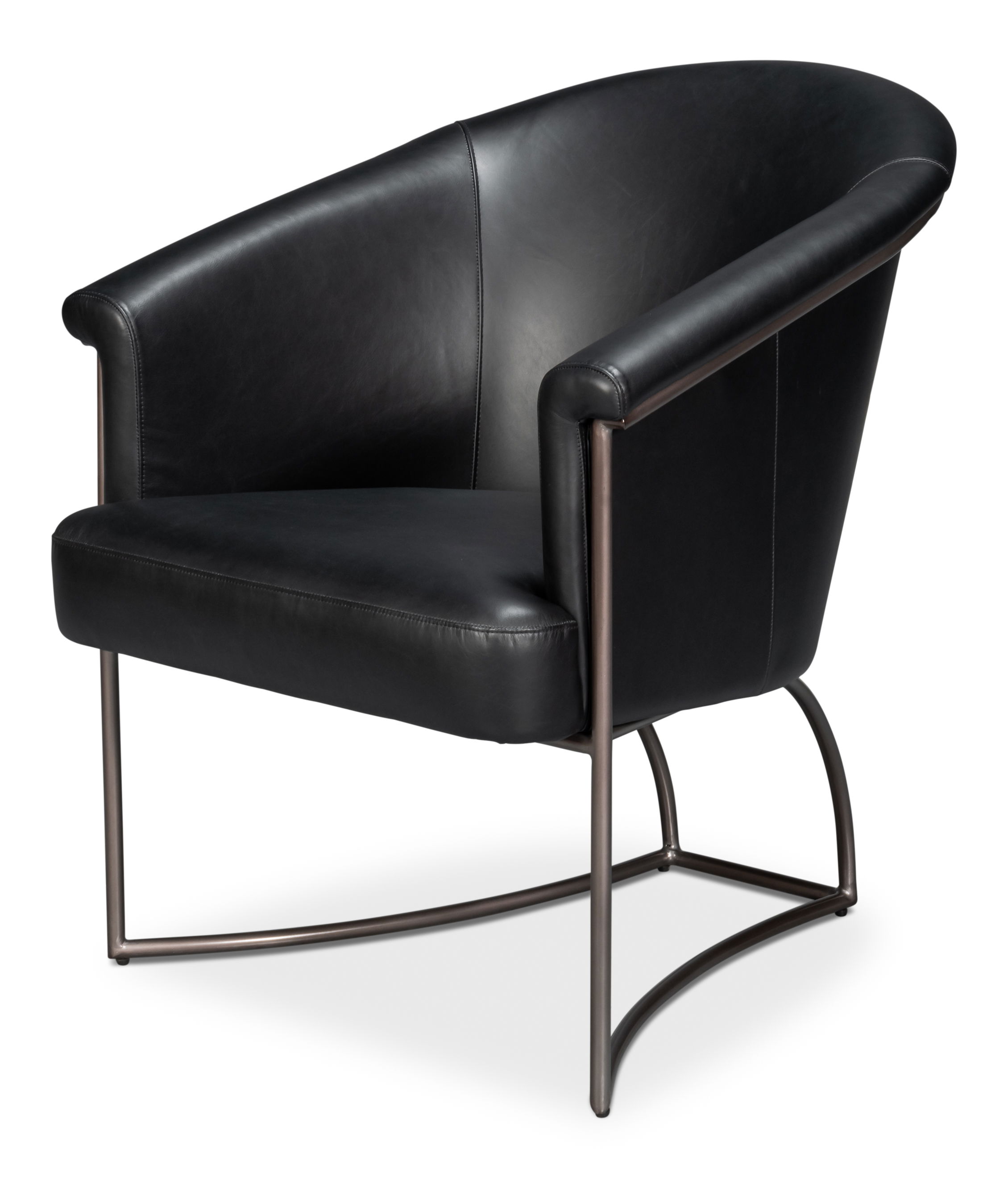 Nagel Distilled Leather Chair,Onyx Black large image 