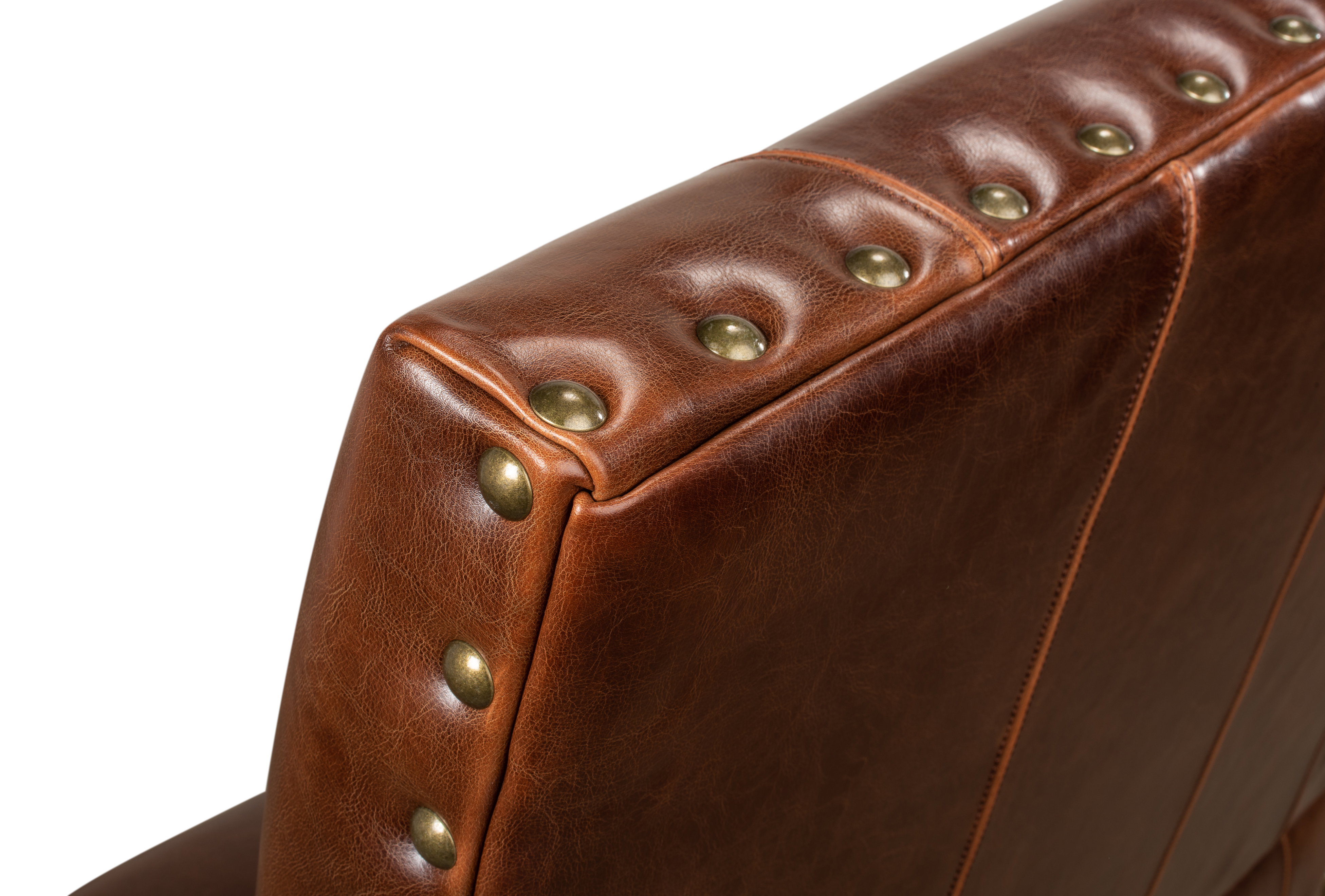 Italian Leather Settee, Seating by Sarreid, 45" length x 32" width x 47" height View 5