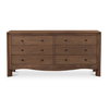 Mabel 6 Drawer Dresser Dark Brown, by Moe's Home, 64.3" width x 30.75" height x 20.2" depth thumbnail 1