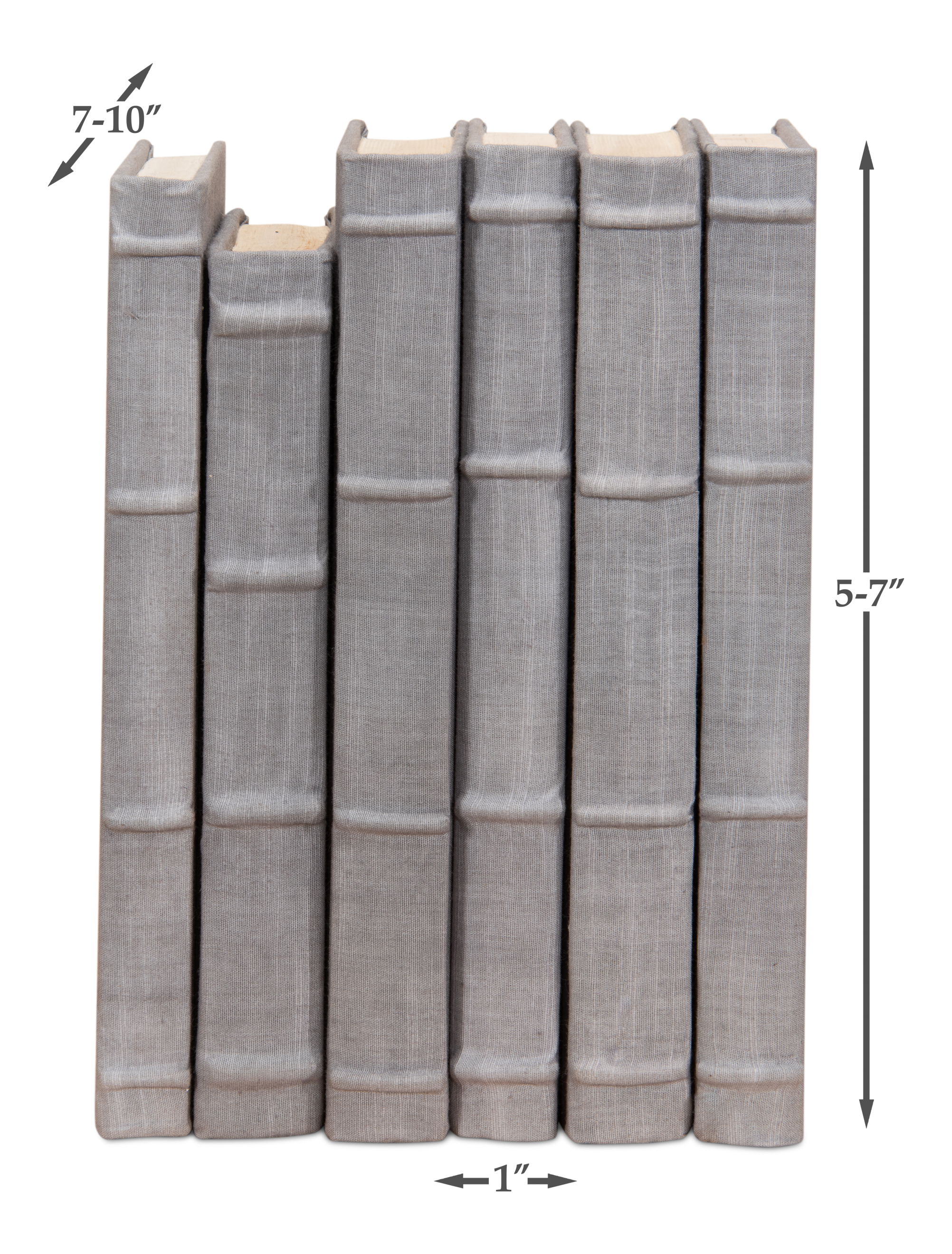 Heather Gray Linen Books, Set/12 large image 
