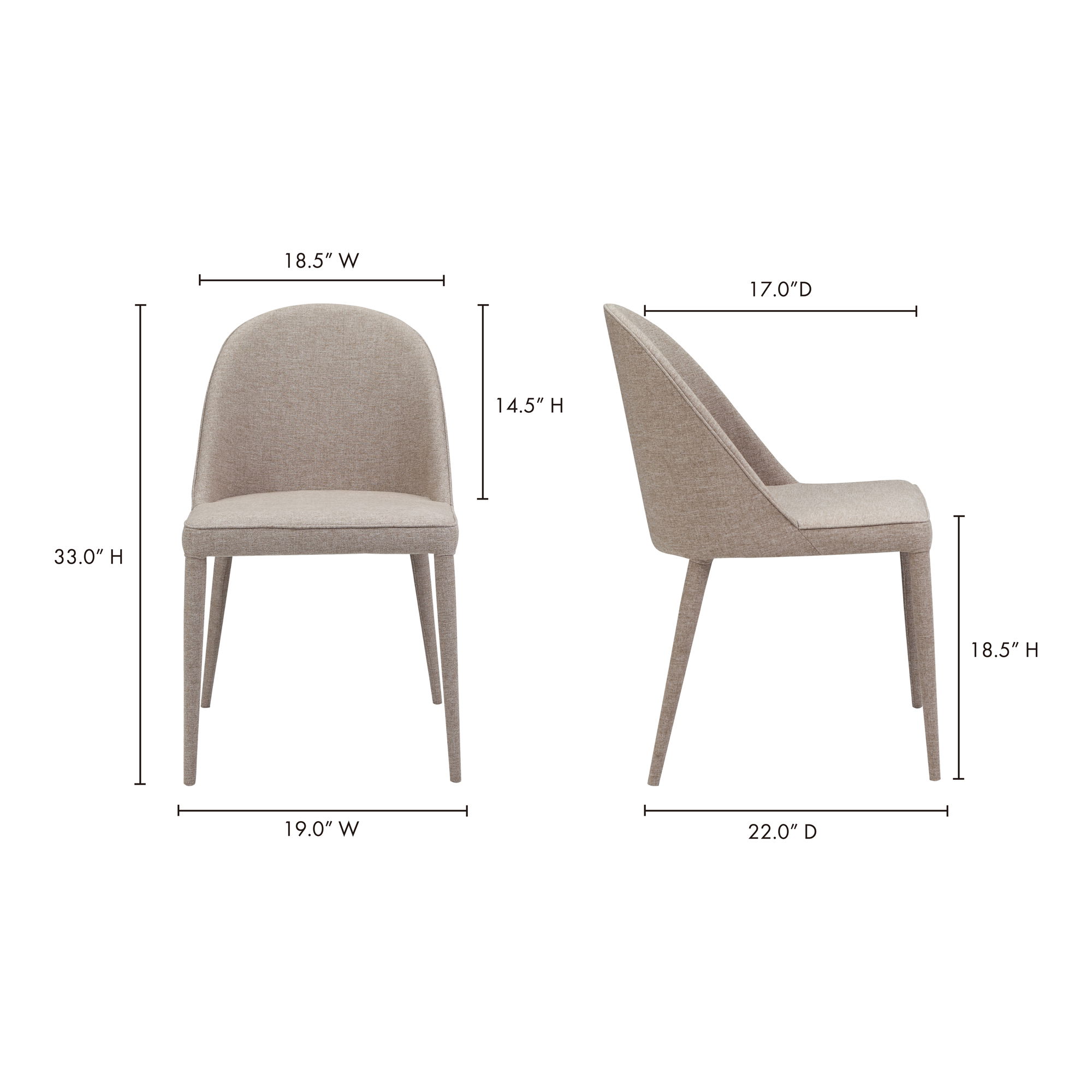 Burton Dining Chair Light Grey - Set Of Two large image 