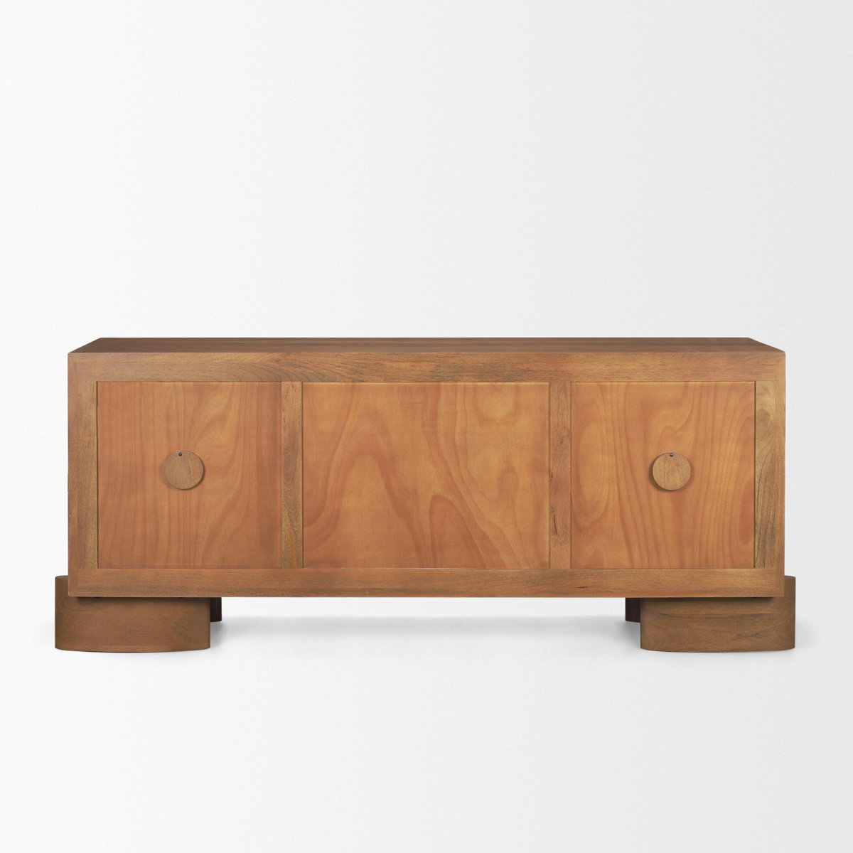 Jonan Medium Brown Wood with Dark Aged Brass 2 Door 3 Drawer Sideboard, Sideboards & Buffet by Mercana, 76" length x 18" width x 31" height View 8