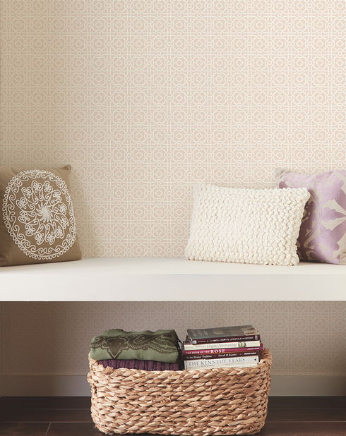 Pergola Lattice Light Pink Wallpaper