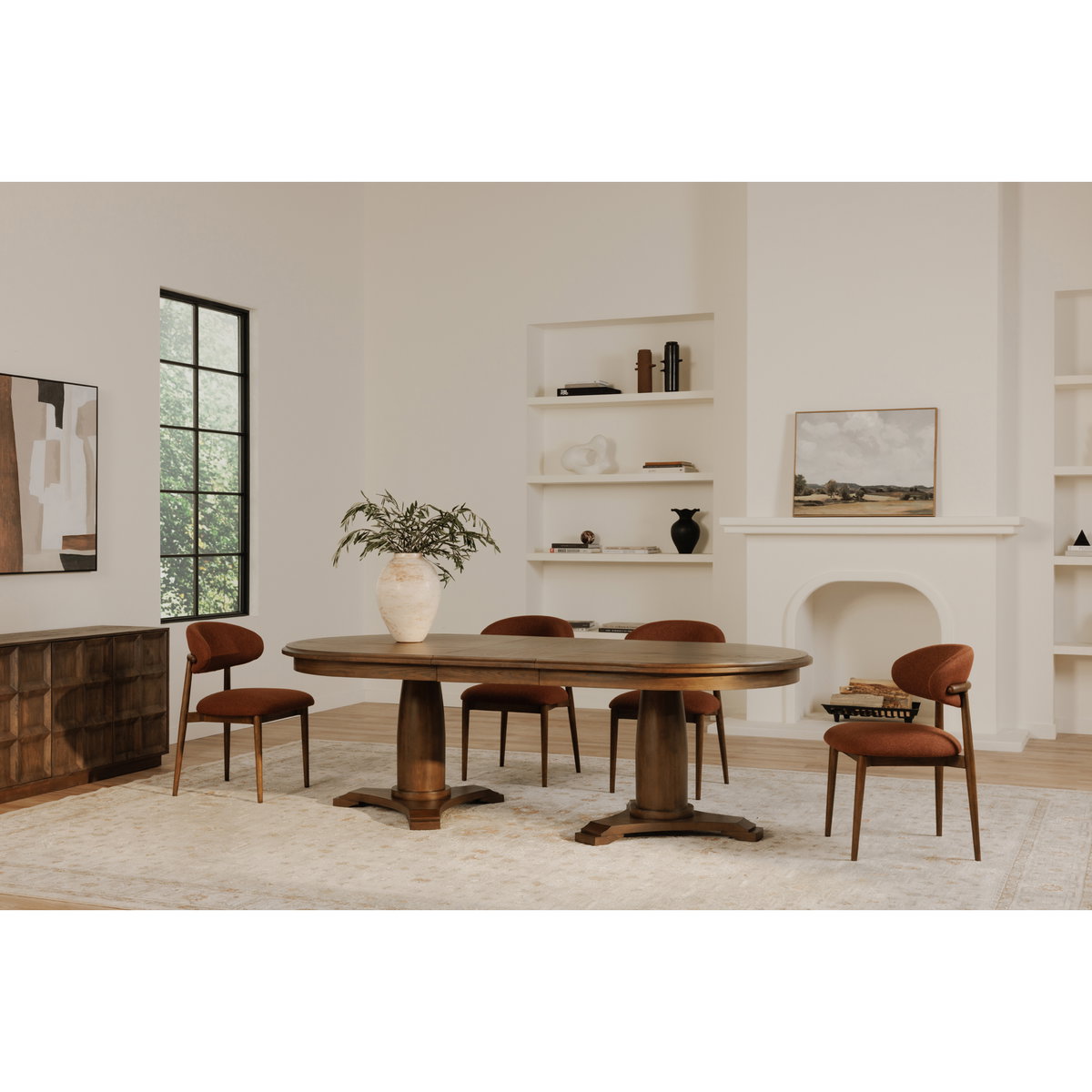 Ellie Dining Chair Rust, by Moe's Home, 20.75" width x 32" height x 20.5" depth View 7