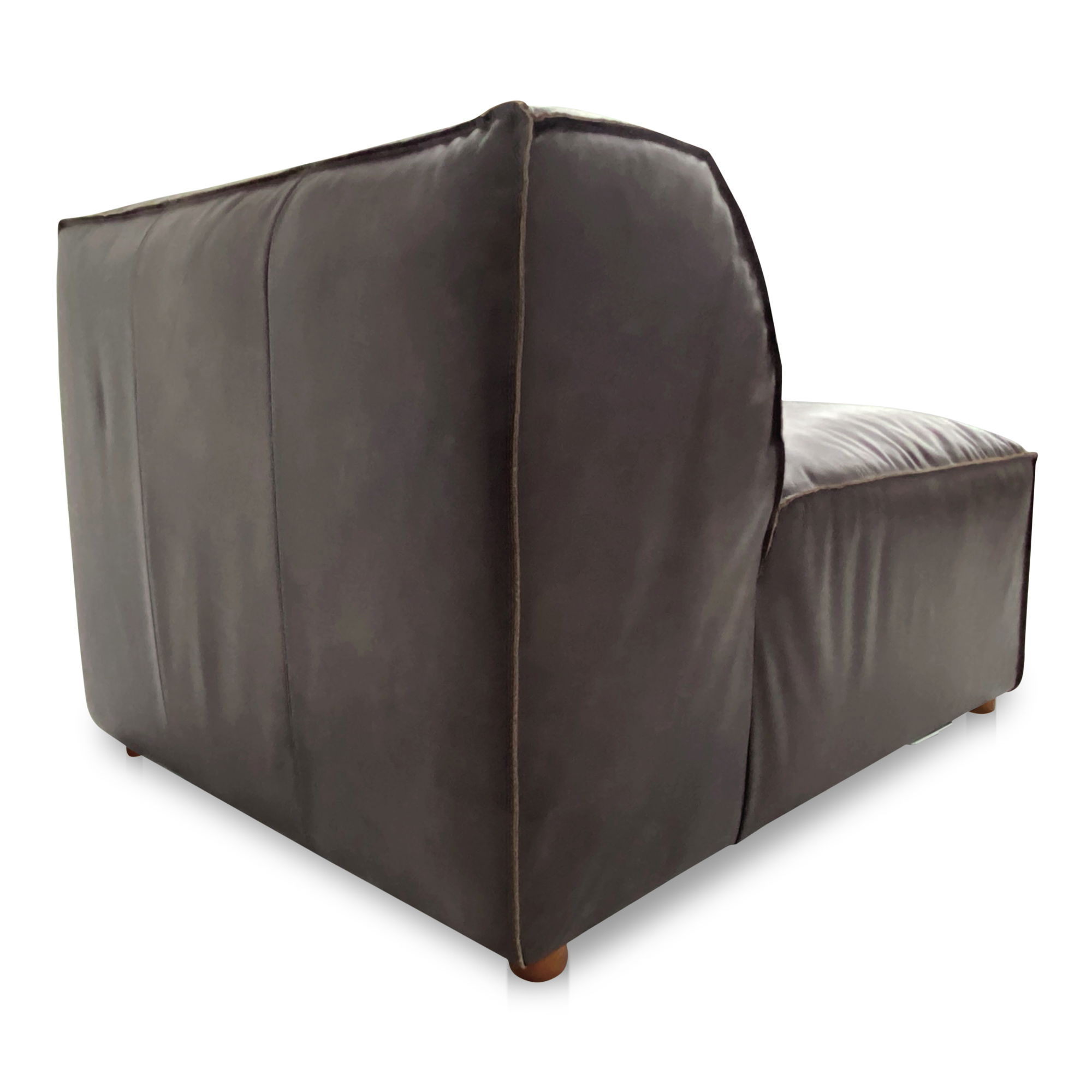 Form Slipper Chair Espresso Brown Leather, Accent Chair by Moe's Home, 31" width x 26" height x 40.5" depth View 3