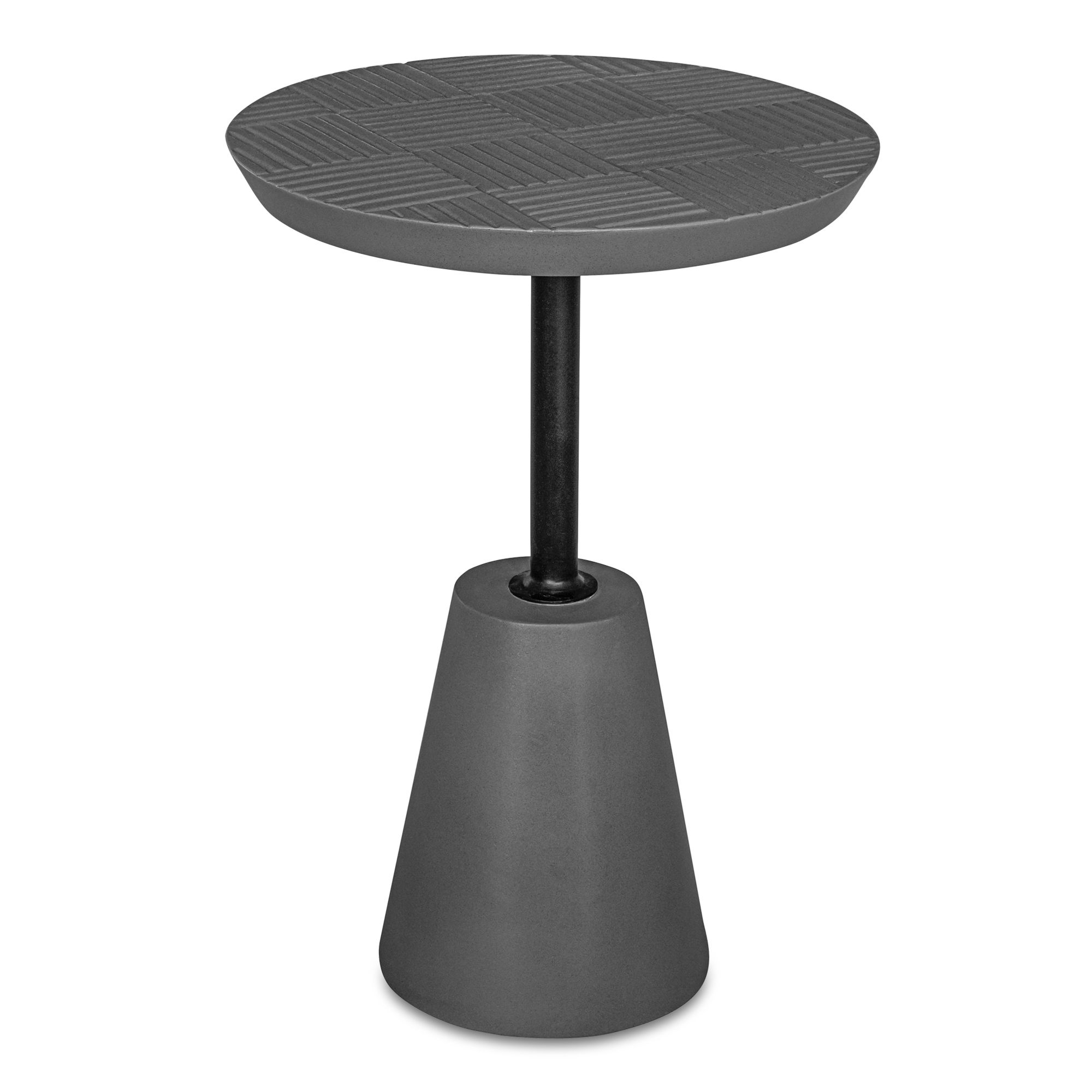 Foundation Outdoor Accent Table Dark Grey, Outdoor Table by Moe's Home, 1'1.25" width x 1'7.75" height x 1'1.25" depth View 2