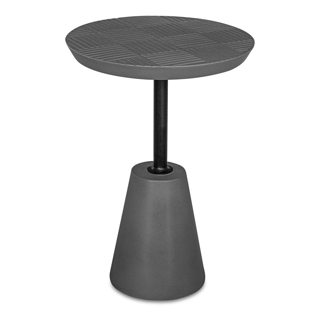 Foundation Outdoor Accent Table Dark Grey, Outdoor Table by Moe's Home, 1'1.25" width x 1'7.75" height x 1'1.25" depth View 2