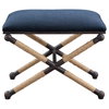 Firth Small Navy Fabric Bench, Benche by Uttermost, 23.75" width x 20.25" height x 16.75" depth thumbnail 1