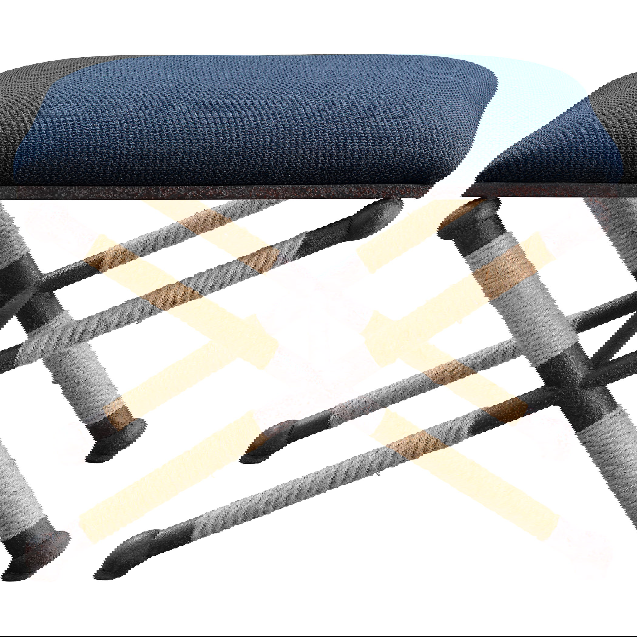 Firth Small Navy Fabric Bench, Furniture by Uttermost, 23.75" width x 20.25" height x 16.75" depth View 1