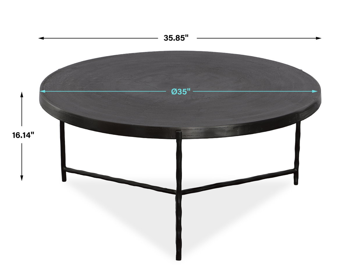 Trellick Modern Coffee Table, by Uttermost, 35.85" width x 16.14" height x 35.85" depth View 3