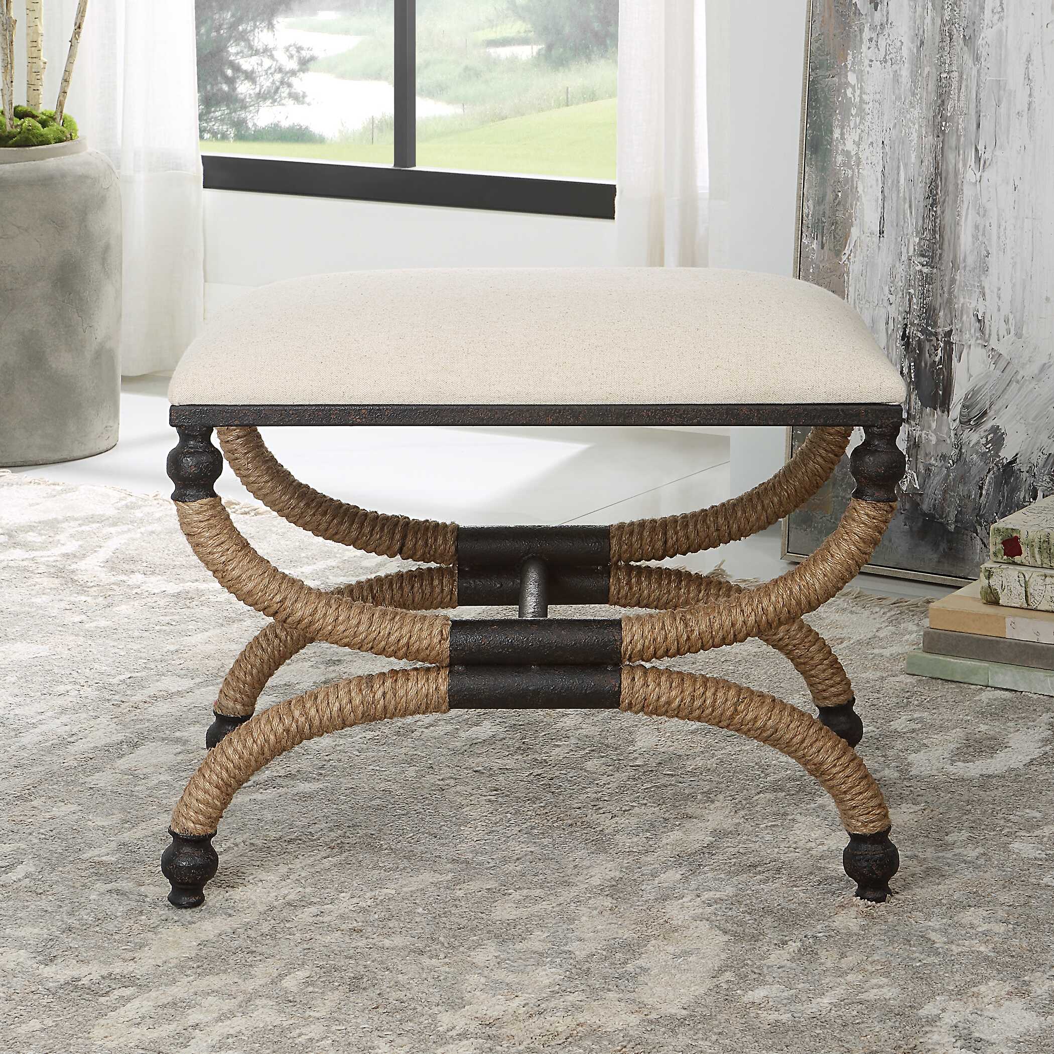 Icaria Upholstered Small Bench large image 