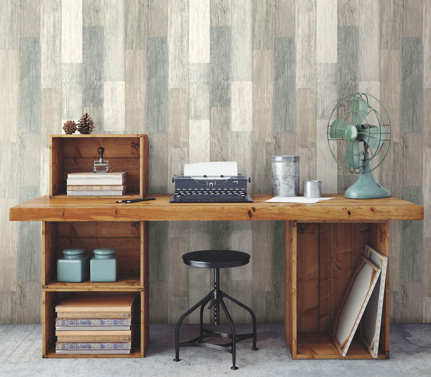 Pallet Board Grey Wallpaper large image 