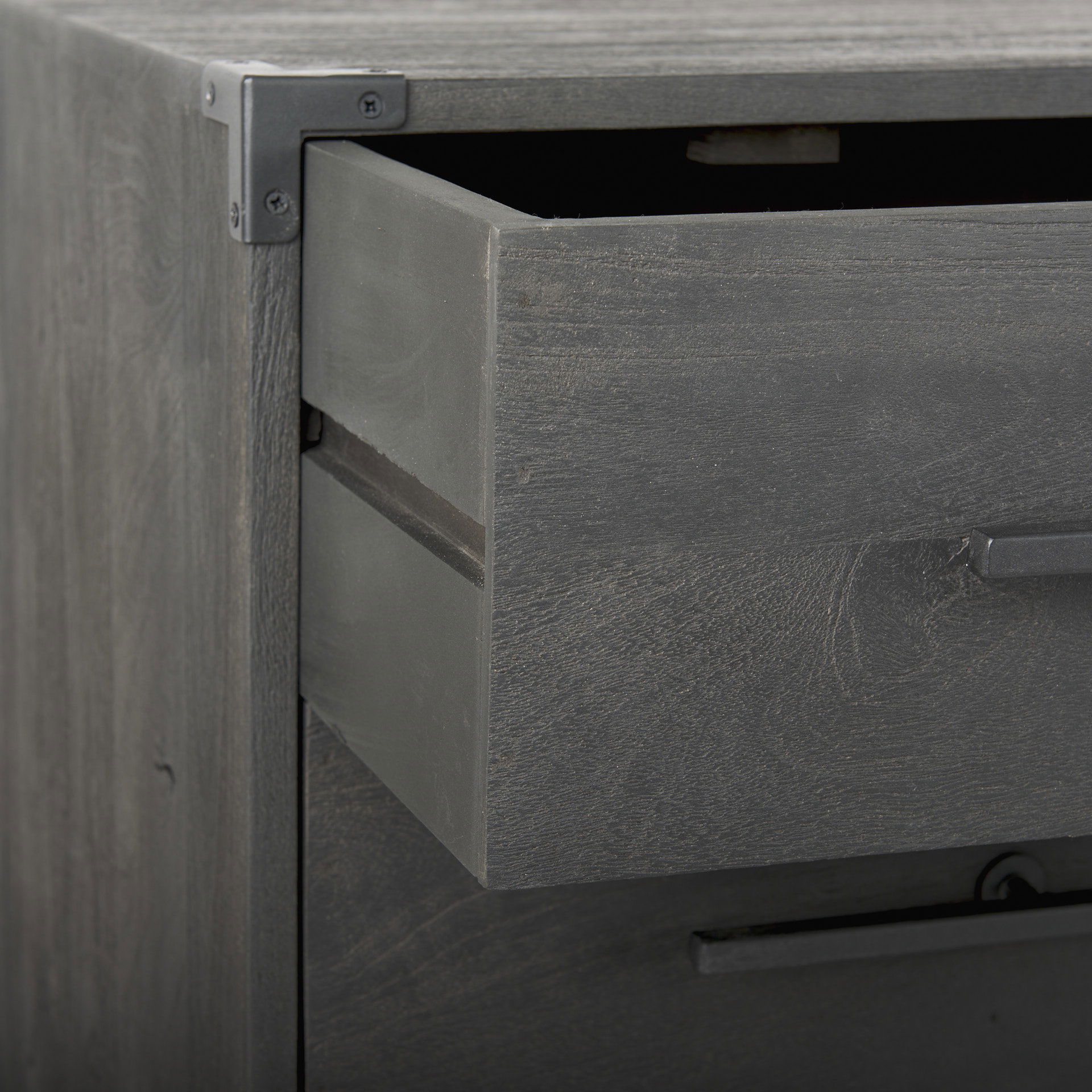 Ward 34L x 18W Brown Wood and Iron 3 Drawer Accent Cabinet, Cabinets & Chest by Mercana, 34" length x 19.25" width x 30.5" height View 11