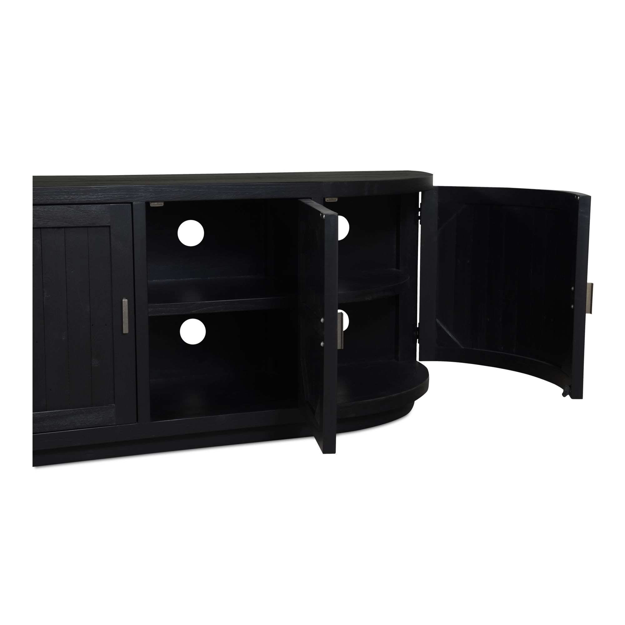 Nicola Media Cabinet Black, Console Table by Moe's Home, 70.9" width x 26" height x 17.7" depth View 9
