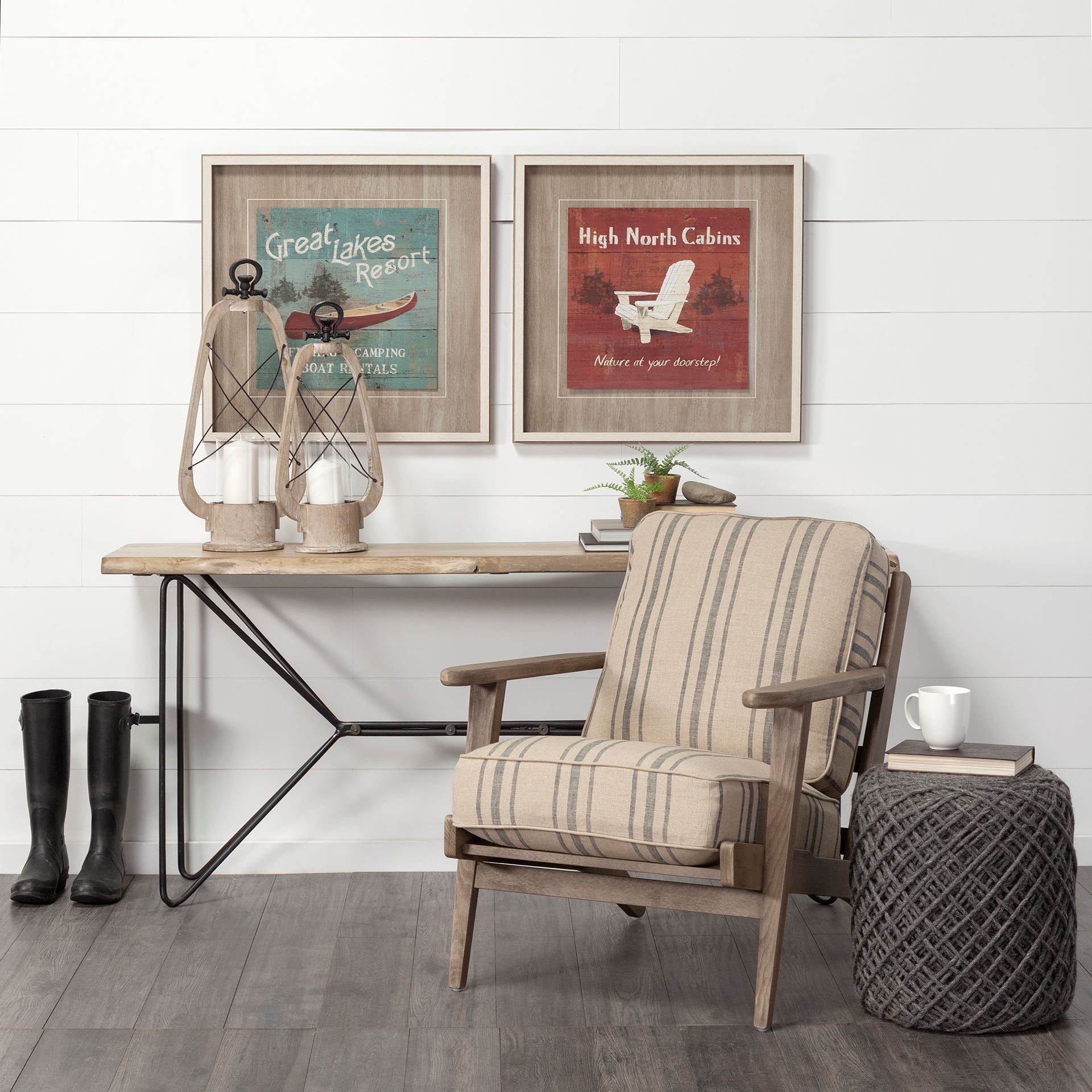 Zain I Small Brown Wooden Vintage Inspired Candle Holder Lantern, Lighting by Mercana, 10.04" length x 5.71" width x 21.26" height View 2