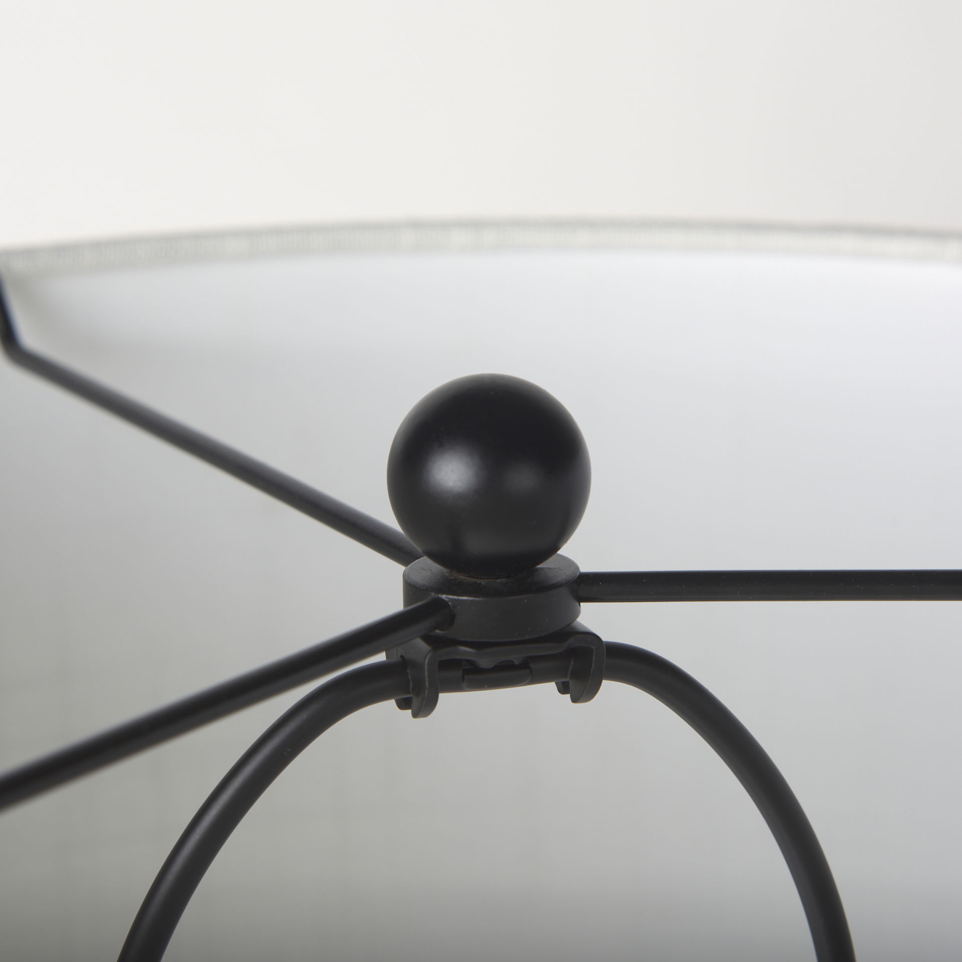 Sarah  Arched Black Metal with Marble Cube and White Shade Table Lamp, by Mercana, 15" length x 10" width x 22.2" height View 8