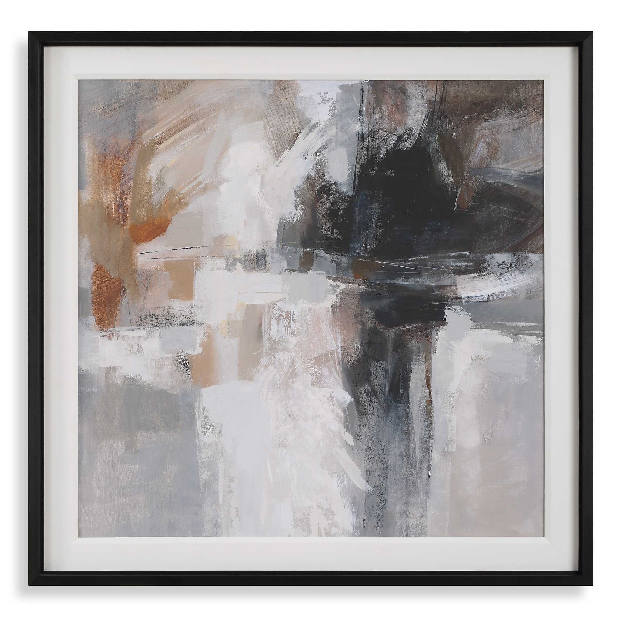 Wings Neutral Abstract Framed Print large image 