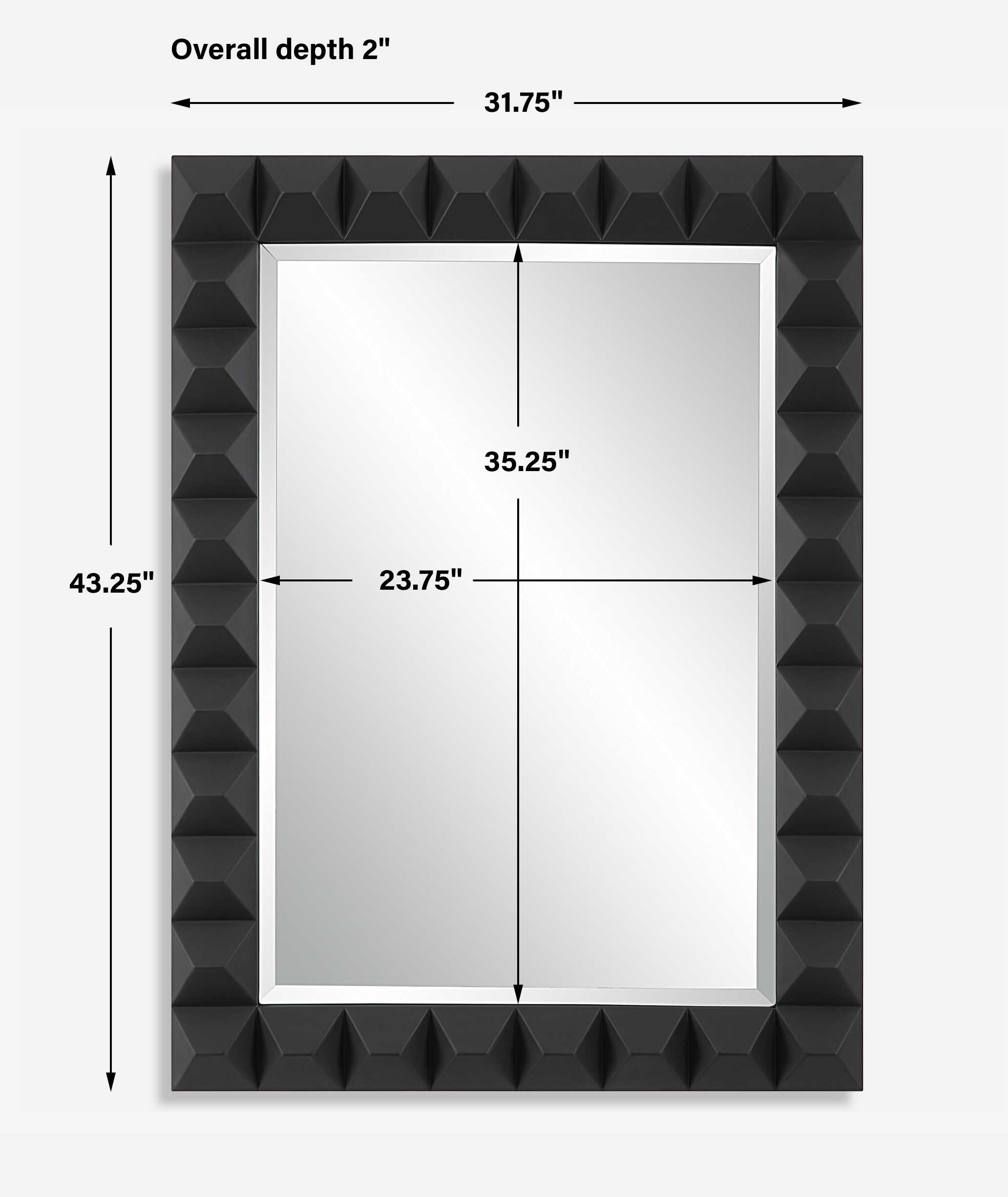Studded Black Mirror large image 