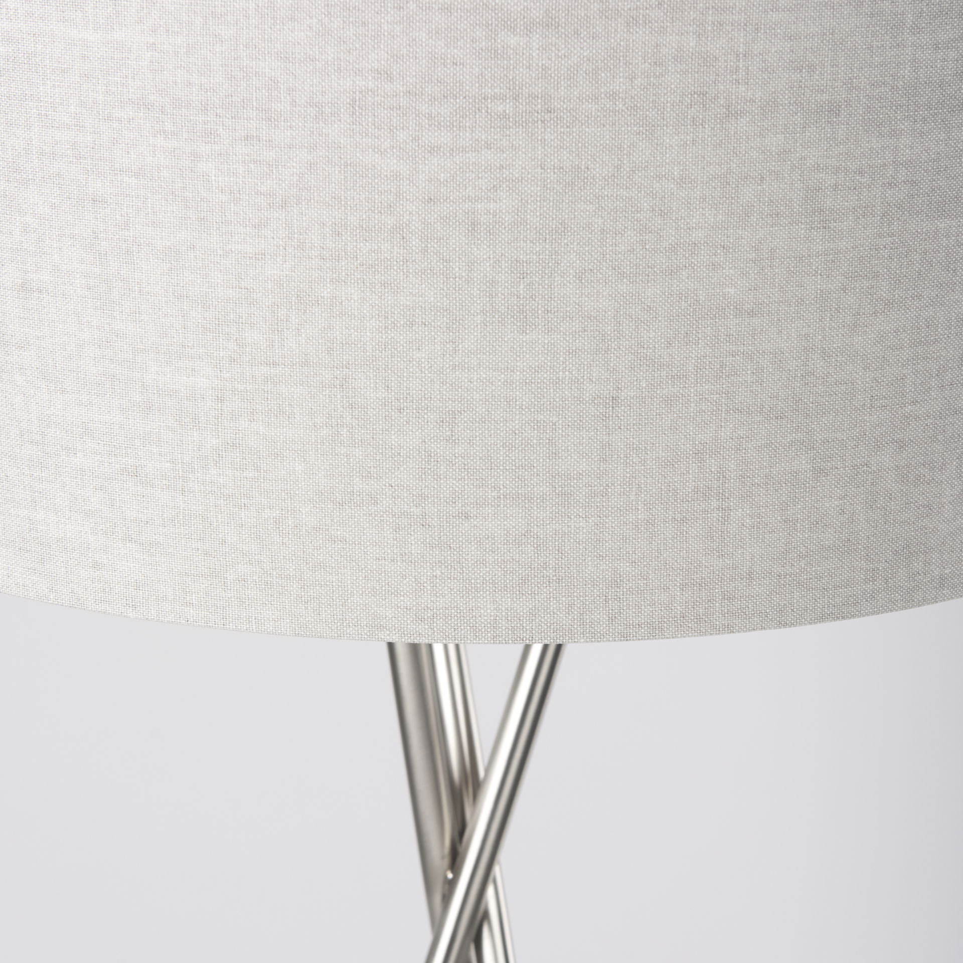 Ambrose  Silver Metal with Beige Fabric Shade Floor Lamp, by Mercana, 20" length x 20" width x 61.8" height View 6