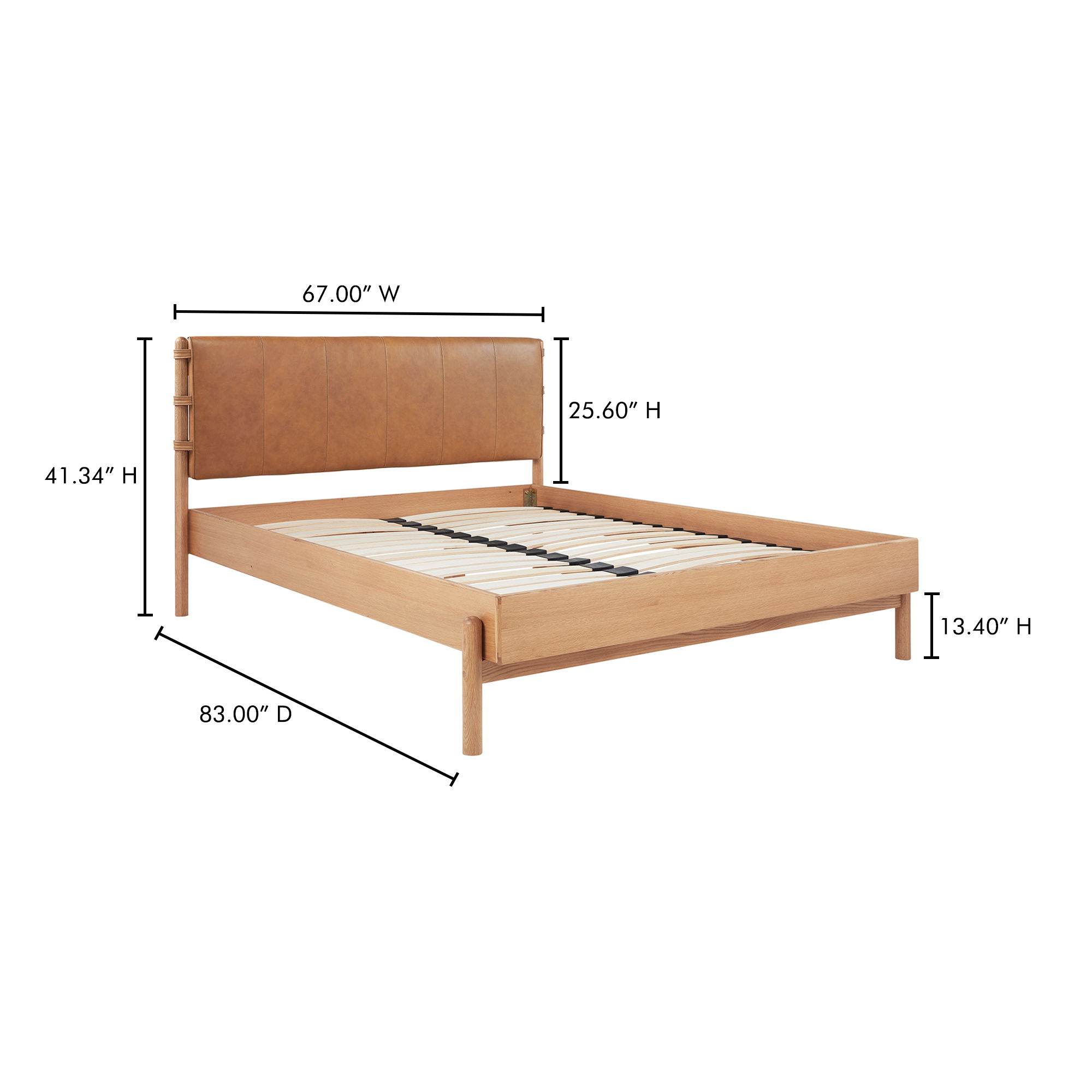 Colby Queen Bed, by Moe's Home, 67" width x 41.34" height x 83" depth View 15