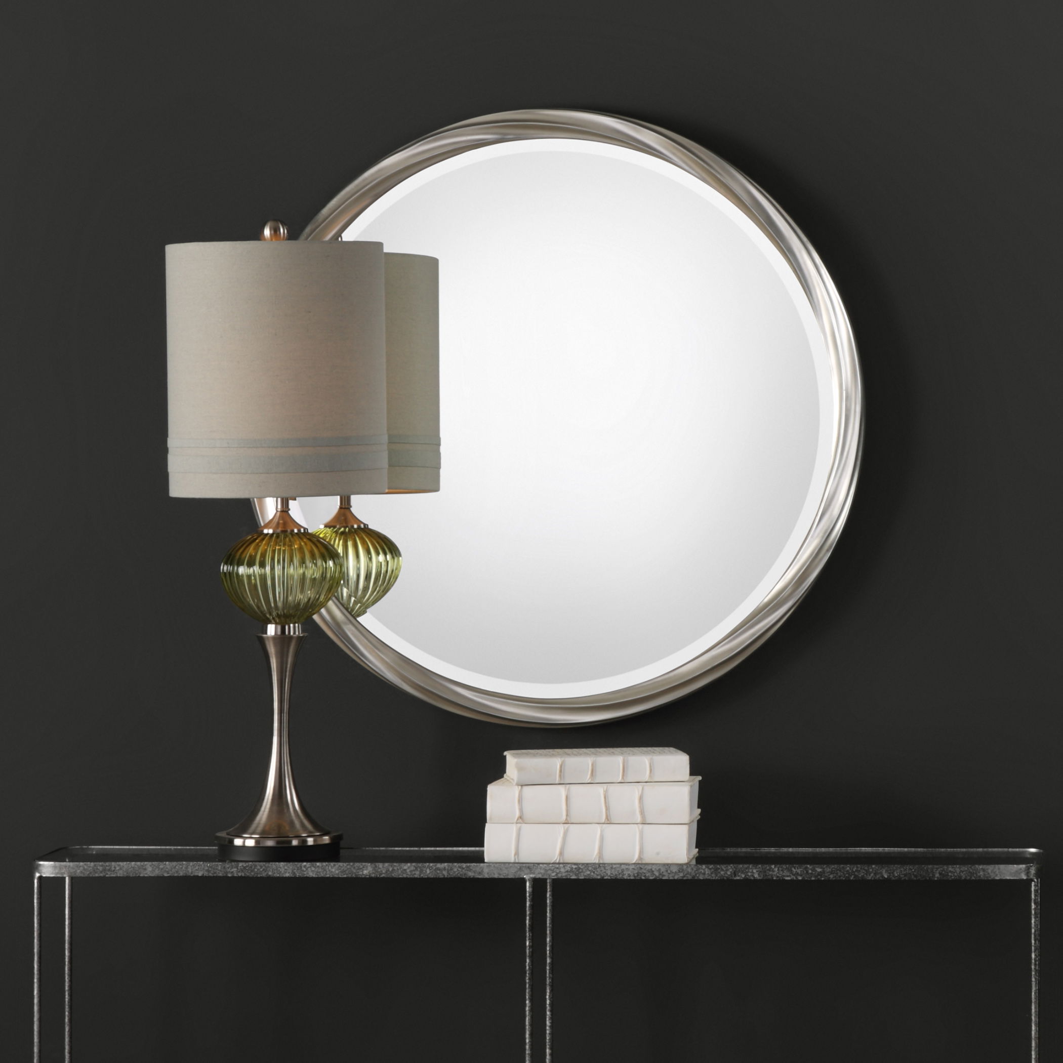 Orion Silver Round Mirror large image 