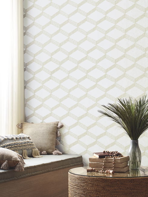 Palisades Paperweave Taupe Wallpaper