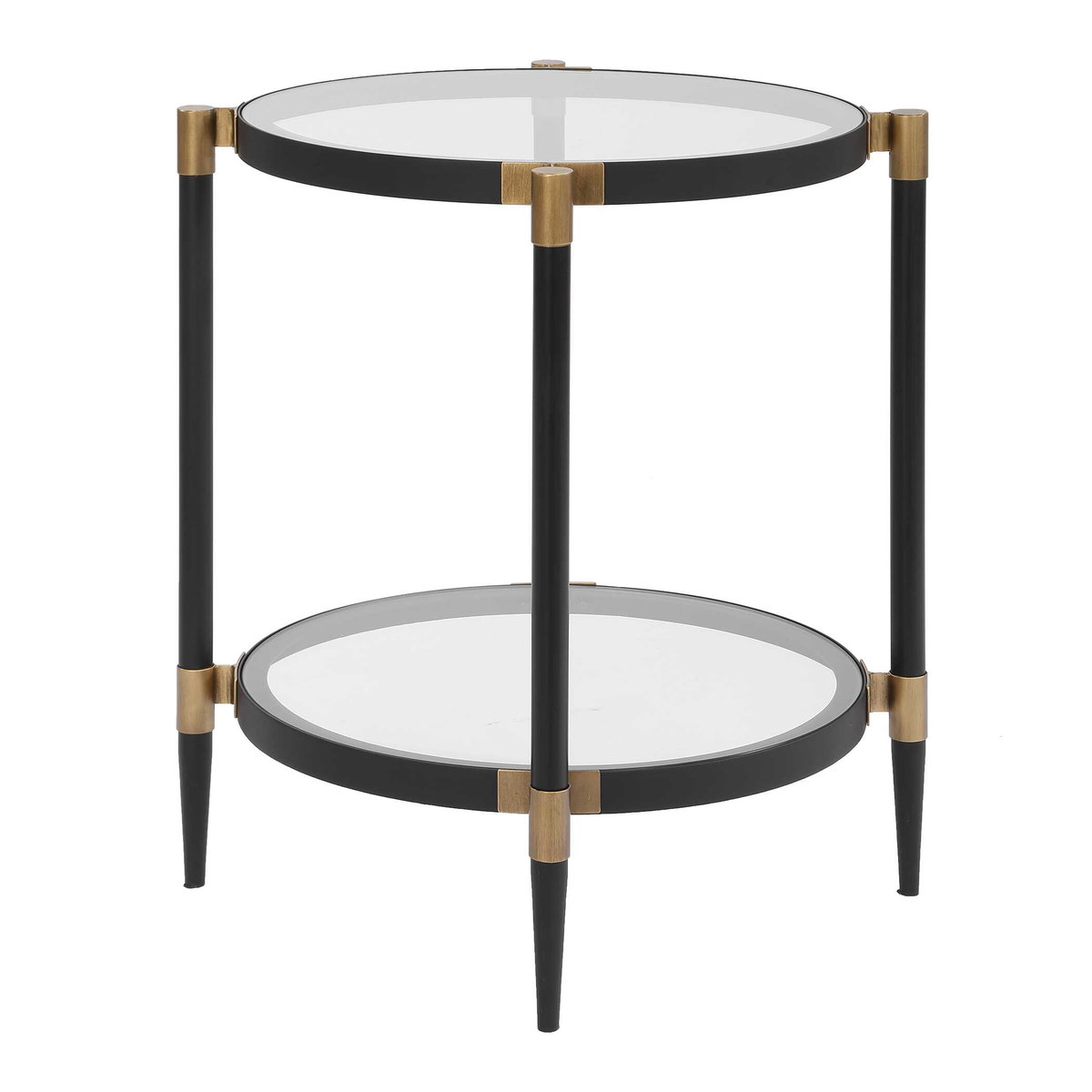 Chadid Round Glass Side Table, Furniture by Uttermost, 21.75" width x 23.75" height x 21.75" depth View 5