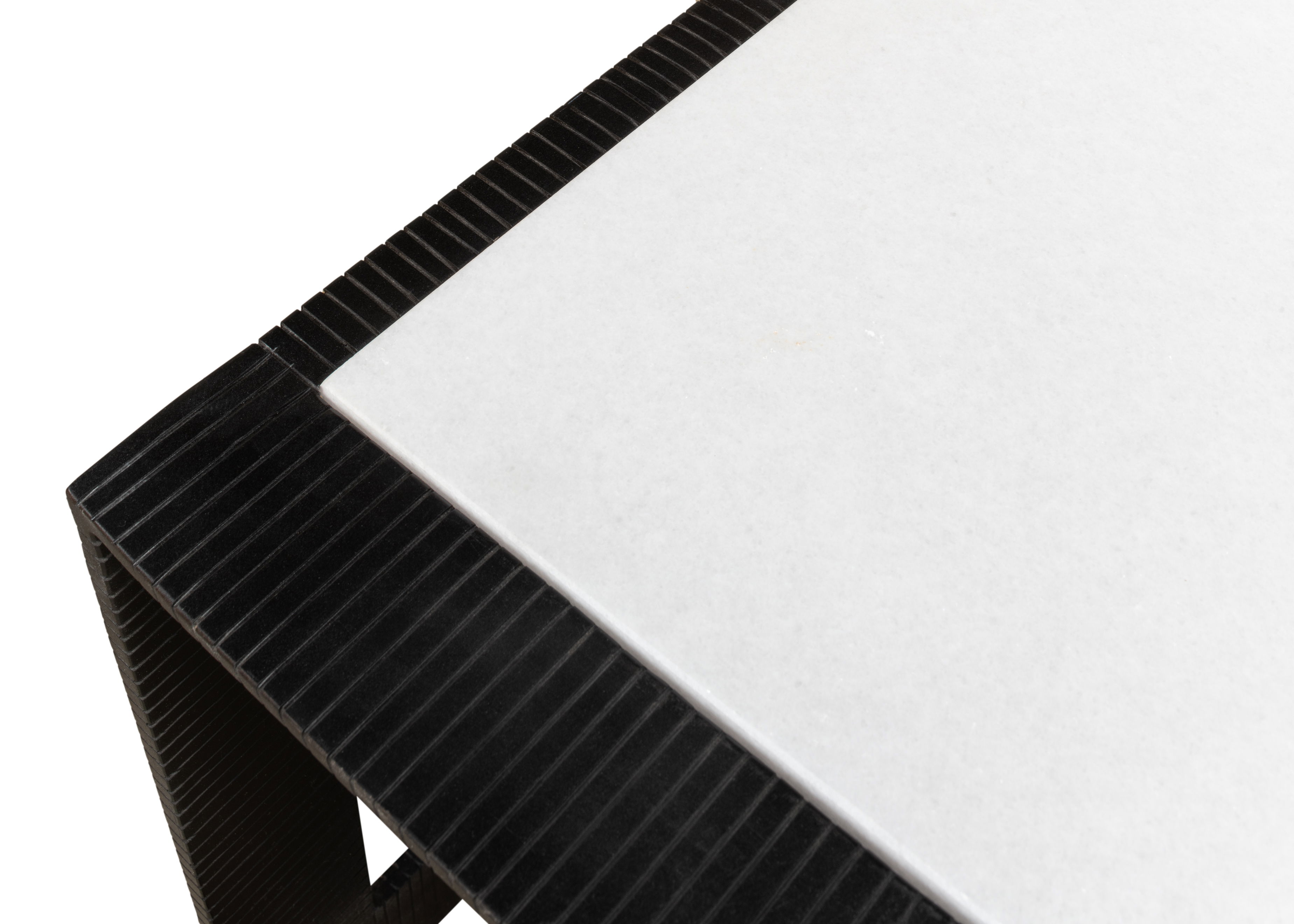 Ridged Iron Rectangular Coffee Table large image 