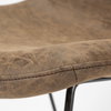 Sawyer Solid Back Dining Side Chair | Brown Faux Leather with Pipe Metal, Dining Chair by Mercana, 22.44" length x 24.8" width x 34.65" height thumbnail 7