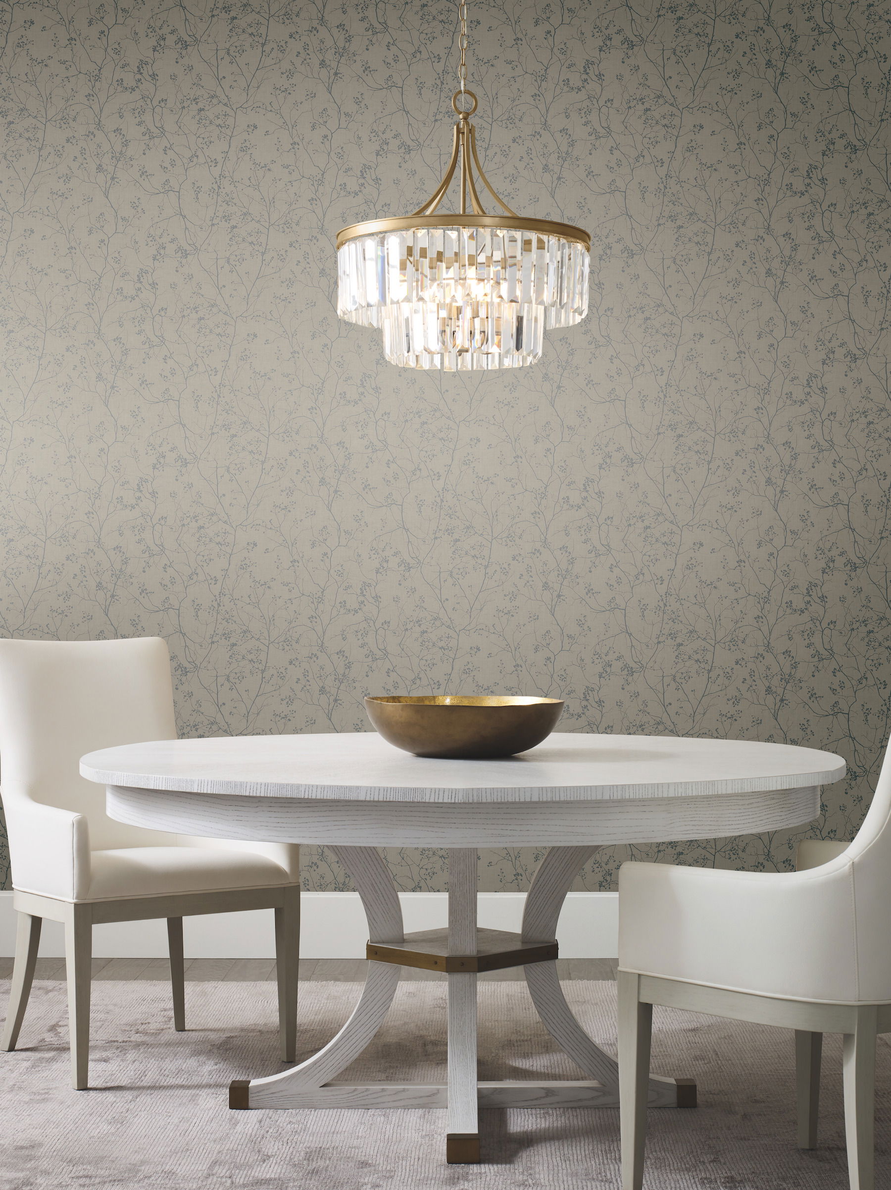 Luminous Branches Grey & Silver Wallpaper large image 